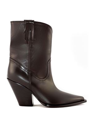 Alabama Texan ankle boot in brown leather ELENA IACHI | E3999MORO
